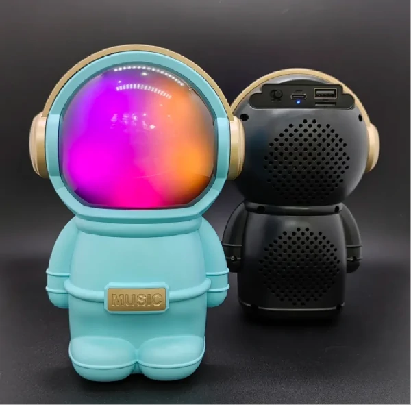 X-808 Astronaut Design Wireless Bluetooth Speaker 👨‍🚀 – 6.8W Output 🔊, Colorful LED Light 🌈, Portable 🎒 and Rechargeable 🔋 – Music Gift Gadget 🎁